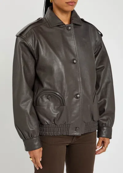 Blazé Milano Blaze Milano Ares Charlie Leather Bomber Jacket In Black