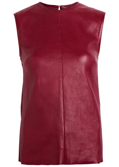 Stouls Miuccia Sleeveless Leather Tank Top In Red