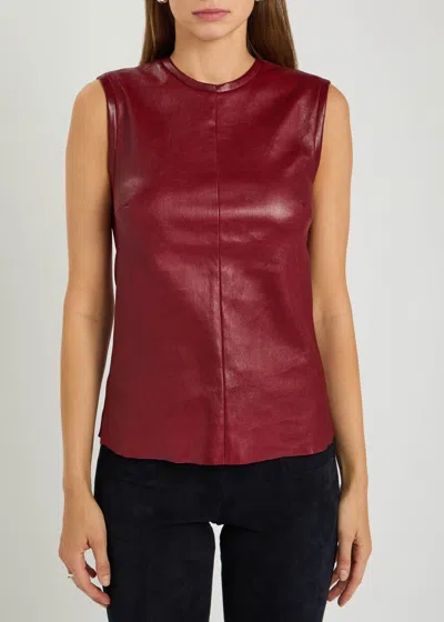 Stouls Miuccia Sleeveless Leather Tank Top In Red