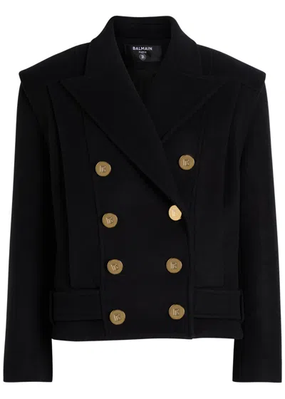 Balmain Tailored Coat With Double-breasted Design In Black