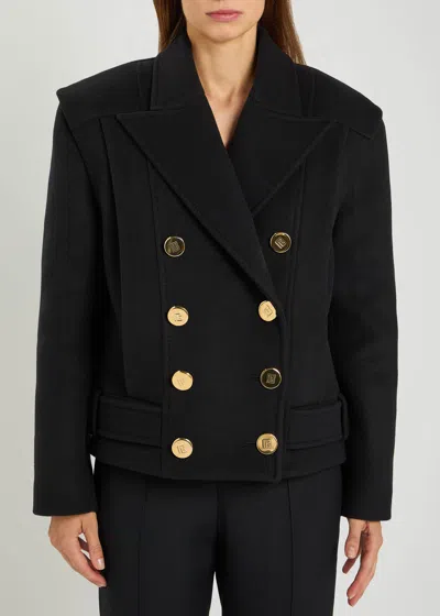 Balmain Tailored Coat With Double-breasted Design In Black