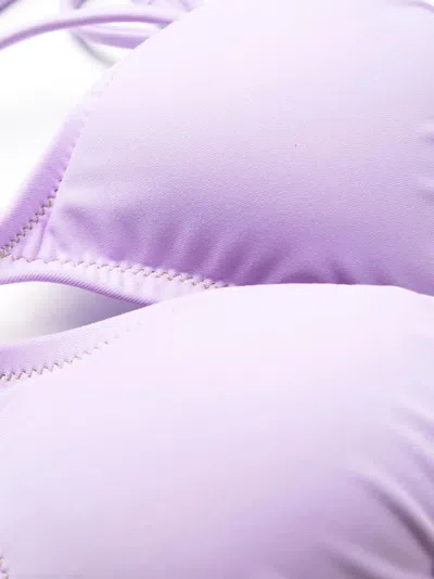 Reina Olga Guia Scrunch Detailed Triangle Bikini Set In Purple