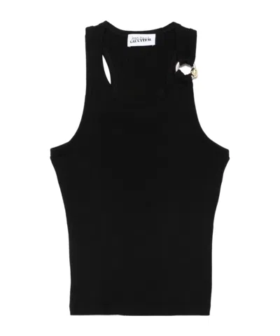 Jean Paul Gaultier Tank Top With Piercing In Black