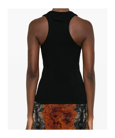 Jean Paul Gaultier Tank Top With Piercing In Black