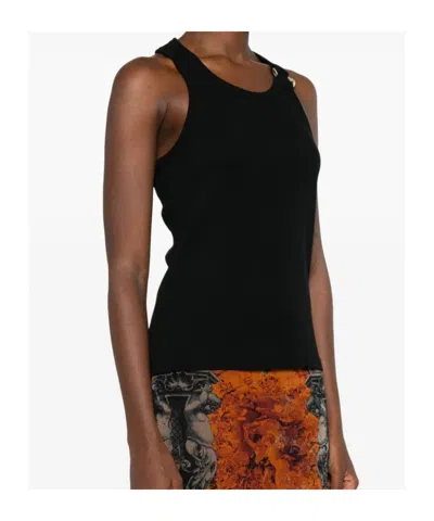 Jean Paul Gaultier Tank Top With Piercing In Black