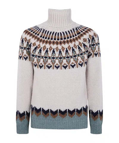 Dondup Chic Turtle Neck Knit Sweater In White