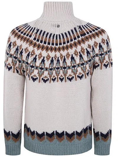 Dondup Chic Turtle Neck Knit Sweater In White