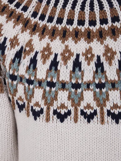 Dondup Chic Turtle Neck Knit Sweater In White