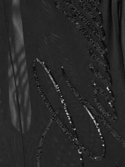 Jean Paul Gaultier Tulle Maxi Dress With Halterneck, Sequins, And Embe In Black