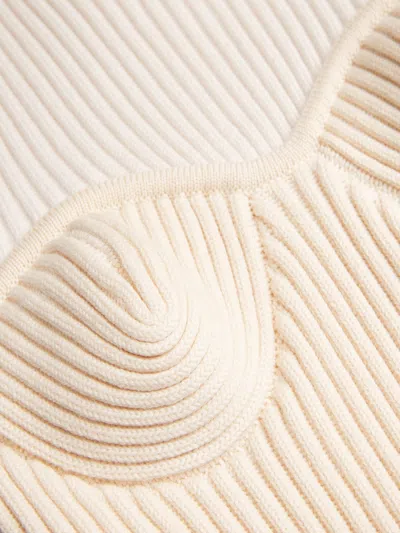 Jean Paul Gaultier Ribbed Corset Sweater In Neutral