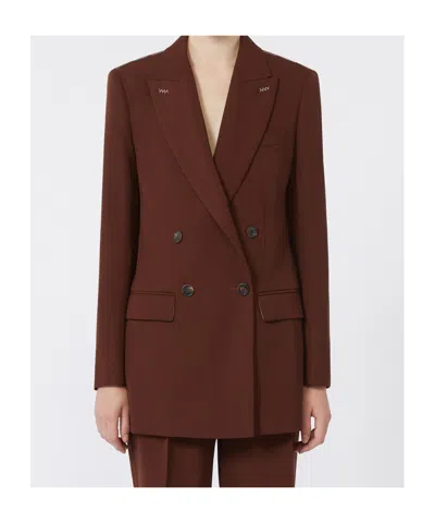Max Mara Wool Blazer In Brown