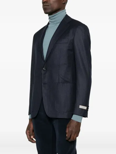 Canali Patch-pocket Two-button Blazer In Blue