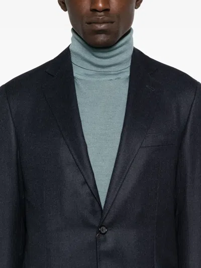 Canali Patch-pocket Two-button Blazer In Blue