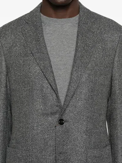 Canali Textured Two-button Jacket In Gray