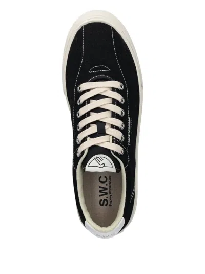 Stepney Workers Club Lace-up Canvas Sneakers In Black