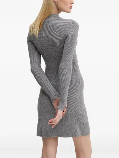 罗纹中长连衣裙