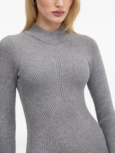 罗纹中长连衣裙