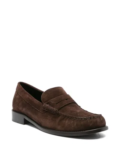Paris Texas Penny-strap Suede Loafers In Brown