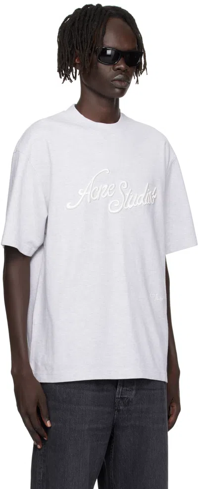 Acne Studios Logo-embroidered T-shirt In White