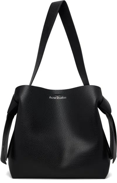 Acne Studios Midi Musubi Leather Shoulder Bag In Black