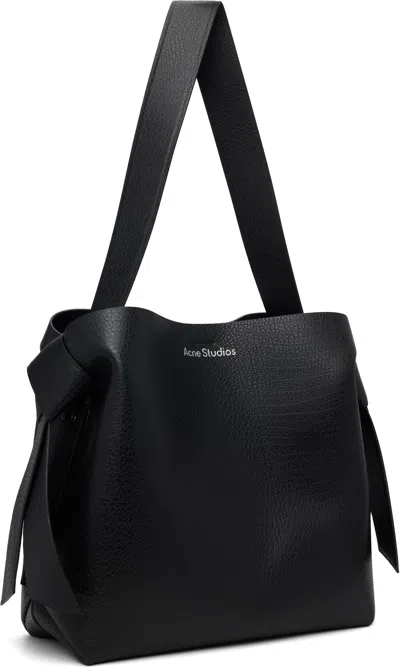 Acne Studios Midi Musubi Leather Shoulder Bag In Black