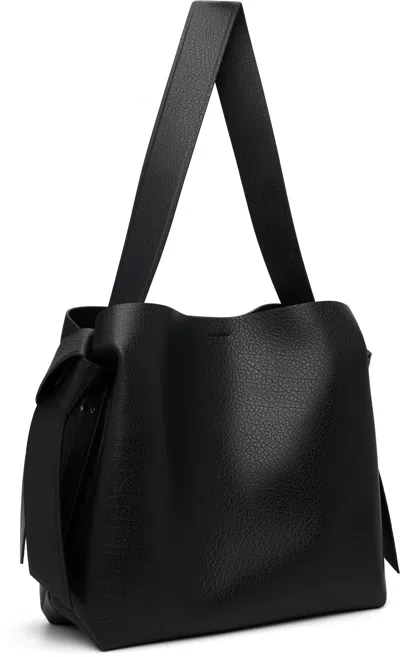 Acne Studios Midi Musubi Leather Shoulder Bag In Black