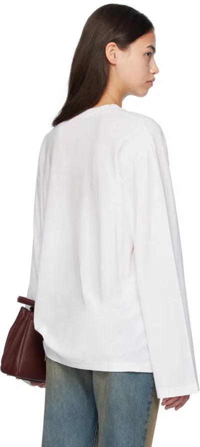 Acne Studios White Relaxed Fit Logo T-shirt In Dc6 Dusty White