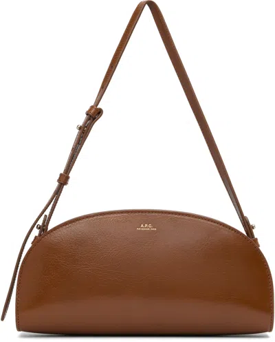 Apc Brown Demi-lune Baguette Bag In Brown