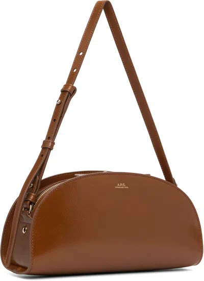 Apc Brown Demi-lune Baguette Bag In Brown