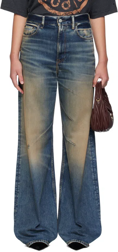 Acne Studios 2023 Rocka Low Waist Wide Jeans In Blue