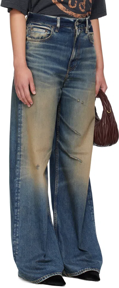 Acne Studios 2023 Rocka Low Waist Wide Jeans In Blue