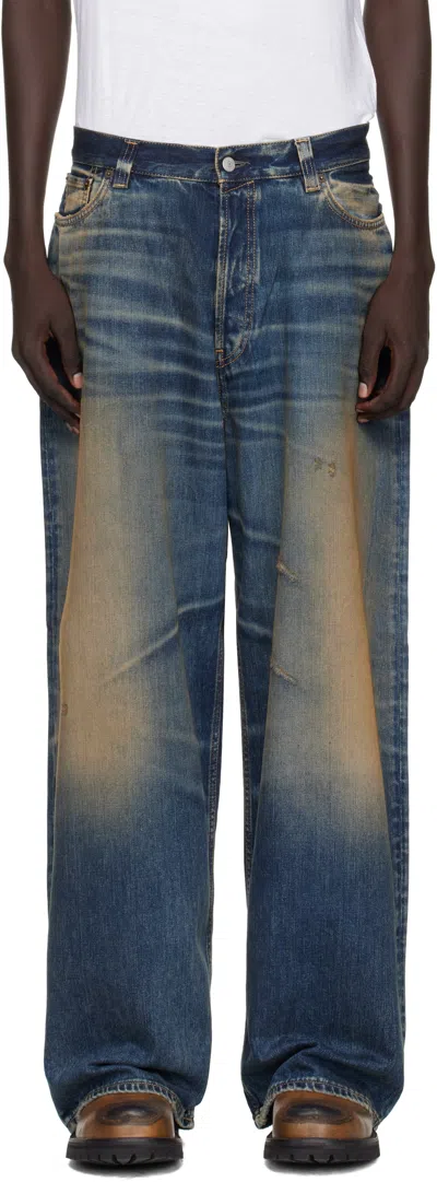 Acne Studios Mens Rocka Straight-leg Denim Jeans Dark Blue