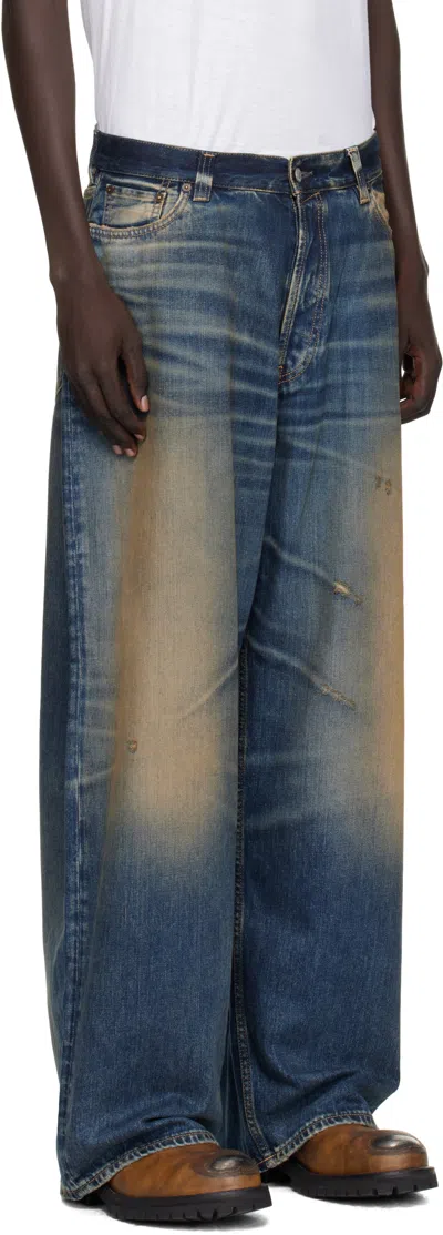 Acne Studios Mens Rocka Straight-leg Denim Jeans Dark Blue