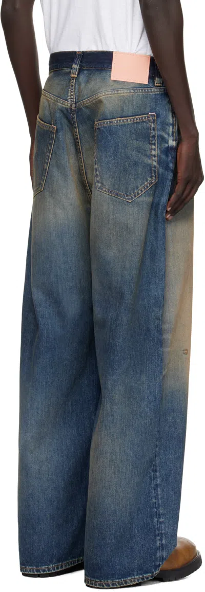 Acne Studios Mens Rocka Straight-leg Denim Jeans Dark Blue