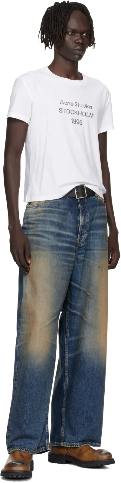 Acne Studios Mens Rocka Straight-leg Denim Jeans Dark Blue