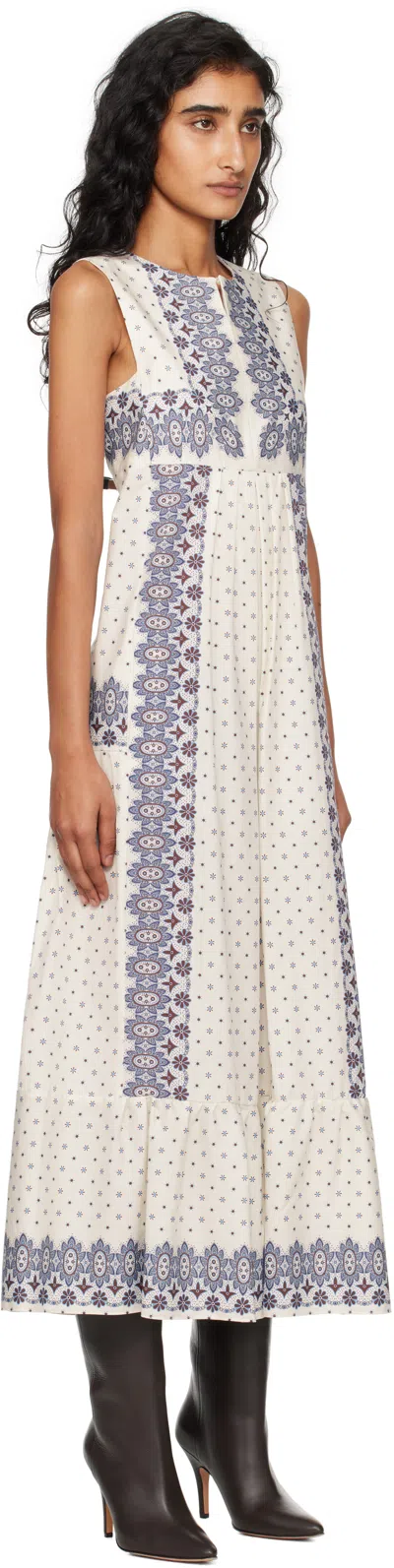 Weekend Max Mara Manila Paisley-print Tiered Midi Dress In Blue