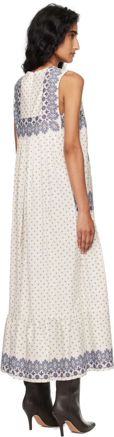Weekend Max Mara Manila Paisley-print Tiered Midi Dress In Blue