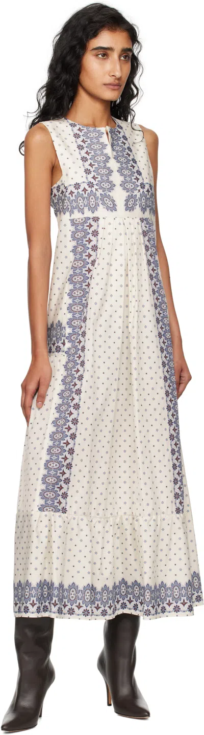 Weekend Max Mara Manila Paisley-print Tiered Midi Dress In Blue