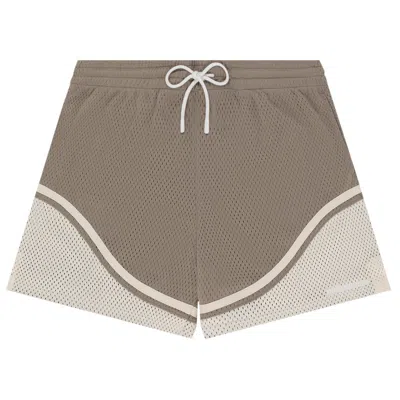 Pre-owned Aimé Leon Dore Colorblock Court Short 'laurel Oak/pristine' | Brown | Men's Size L