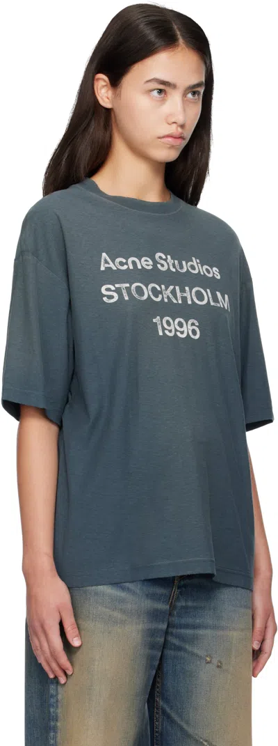 Acne Studios Logo T-shirt In Blue