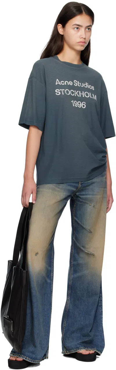 Acne Studios Logo T-shirt In Blue