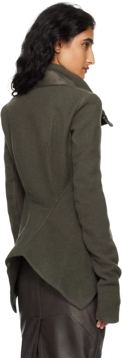 Rick Owens Khaki Concordians Zipped Naska Biker Jacket In Gray