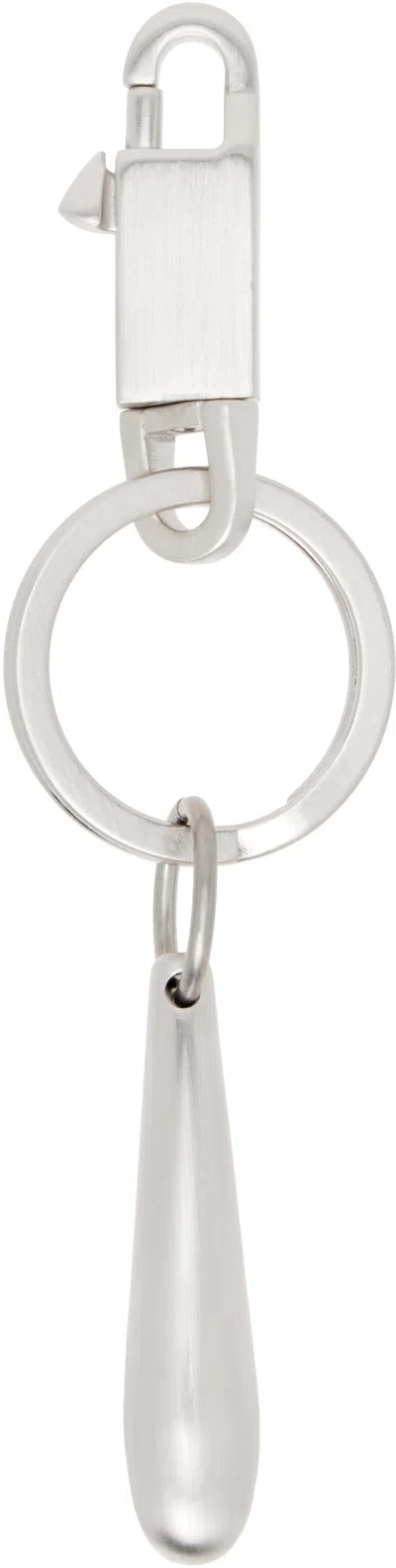 Rick Owens Silver Concordians Teardrop Keychain In Metallic
