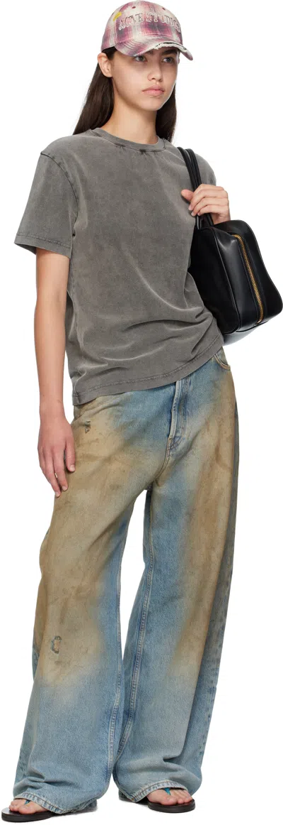 Acne Studios Grey Cotton T-shirt In Gray