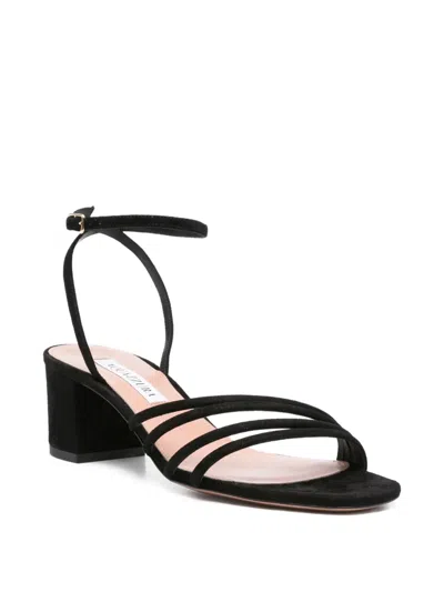 Aquazzura 50mm Latour Ankle-strap Block-heel Sandals In Black