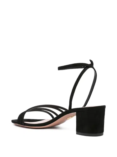 Aquazzura 50mm Latour Ankle-strap Block-heel Sandals In Black