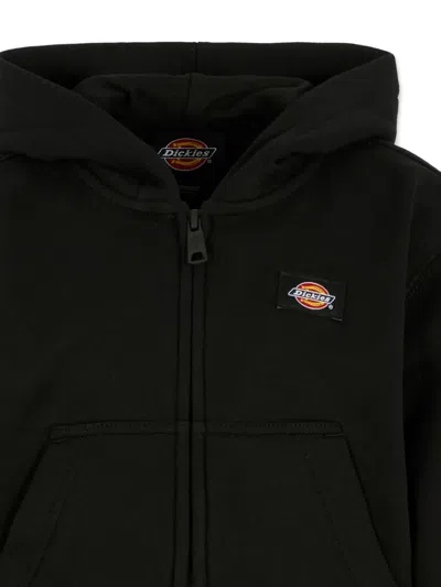 Dickies Logo-patch Zip-up Hoodie In Brown