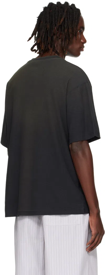 Acne Studios Men Crew Neck T-shirt With Print In Black