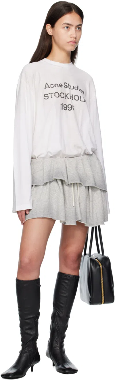 Acne Studios Gray Layered Fleece Miniskirt In Gray