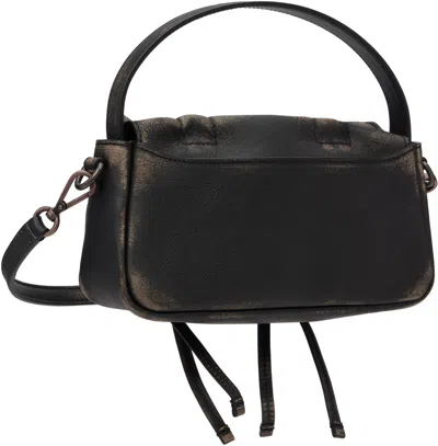 Acne Studios Aip Darl Brown Grained Leather Multipocket Micro Vintage Bag In Black